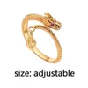 Anneaux de mariage Dragons réglables queue Qiankun Lucky Ring Gifts Newyear apportez une bonne chance