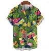 Herren lässige Hemden Hawaiian Tropical Obst Hemd für Männer Button Revers Kurzarm Sommer Männliche Kleidung 3D Ananas Banane gedruckte Bluse