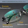 Linsen progressive Multifokus -Lesebrille Blau Licht blockieren Titanantifatigue Vollrahmen Multifokal -Leser Brillen 1.0to4