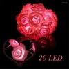 Strings 2M 20 Rose Led Fairy String Light Kerstboom ornamenten Warme witte decoraties voor Home Kerstmis