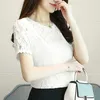 Women's Blouses Shirts Womens Short Slve Lace Blouse O-Neck Tops White Shirt Summer Clothing New Fashion D710 30 Y240426