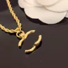 Varumärkesdesigner mässing pendeller halsband har frimärken klassiska avancerade koppar lyxiga guldpläterade bokstäver choker hänge halsband länk kedja smycken gåvor tillbehör tillbehör