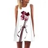Casual jurken mode dames retro Boheemse zomer mouwloze jurk Mooie bloem 3d printing mini vest jumpsuit rok