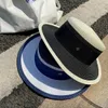 Chapéu de palha de estilo britânico clássico Trendy Brim Sun Hats LightweightTravel Beach Hats for Women Girls 240429