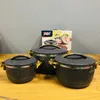 Caixas Bento 3 peças/conjunto 2.5/4.5/6.5l Aquecedor de alimentos Lunhana da lancheira Hot Pot Ramadan Evento Isolamento Q240427