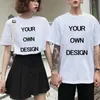 Taglie da stampa personalizzata per coppia di magliette da uomo Donne fai da te la tua t-shirt simile alla moda personalizzata personalizzata la tua maglietta da design maschio femmina 240428