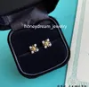 T earring Cross color separation custom Colored stone 925 silver Factory designer jewelry 18kt rose gold wide diamond custom