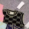 Luxurys Crop Tops Women designer t shirt Sexy Off Knitted camisole vest New women's knitted vest gold jacquard casual fashion versatile comfortable Slim and thin