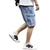 Herren Jeans Sommer Herren modische Taschenjeans Loose Straße Street Kleidungsstücke Merchandise Shorts Q240427