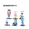 Actie speelgoedcijfers 6pcs Set PVC Gabby Dollhouse Figuur Toy Mercat Cartoon Gepakte dieren Glimlachende Car Cat Hug Gaby Girl Dolls Kids Birthday Gifts T240428