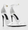 Mariage de mariée de marque populaire Keira Femmes Sandales Chaussures en cuir brevet Gladiateur Sandalias Gol White Black Pumps Lady High Heels EU35-43 avec boîte