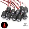 Decoraties 10 pc's 12V 10 mm Prewired constante LED Ultra Clear Bulb Cable Prewired Led Lamp Garden Decoratie Verlichtingslampen Accessoires