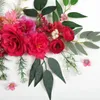 Decoratieve bloemen Rose Red Loose Flower Combo Set /37pcs Faux voor DIY Crafts Bouquets Floral Arrangement Krans Wedding Party Decor