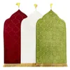 Flanellbönmatta tillbedjan filt dyrkan knä prägling golvmattor non glid mjuk bärbar resebön ramadan gåva 240420