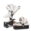 Poussettes # poussette de luxe pour bébé 3-en-1 chariot en cuir PU haut paysage pliage Q240429