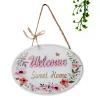 Decorations Wooden Welcome Sign House Number European Retro Pendant Easily Hanging Doublesided Garden Plaque Home Art Decor