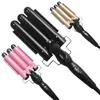 Professionella hårverktyg Curling Iron Ceramic Triple Barrel Styler Waver Styling Curlers Electric 240423