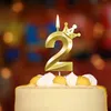 Kerzen 0-9 Nummer Kuchen Dekorationen Romantische Goldkronen Kerzen Nummer Topper für alles Gute zum Geburtstag Kuchen Dekoration Königin Babyparty D240429