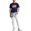 Camiseta do Dia da Independência do Pescoço da tripulação de grife, manga curta de impressão de bandeira, camiseta pólo de estilo exclusiva de 2024, camiseta de manga curta de algodão