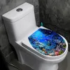Set 1PCS 3D Toilet de toilette Autocollant Art Fond Papinie d'écran Sécrantes de salle de bain Auto-adadhésive Autocollant de toilette amovible ACCESSOIRES DE DÉCOR HOME