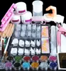 Akryl Nail Art Manicure Kit 12 Color Nail Glitter Powder Decoration Pen Brush False Finger Pump5681366