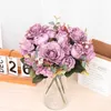 Fiori secchi docidaci rosa fiore artificiale retrò seta sposa bouquet hydrangea peonia vintage finto floreale floreale decorazione di nozze accessori