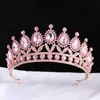 Tiaras Baroque Princess Rose Red Red Crystal urodziny Tiara Crown 2023 NOWOŚĆ ELEGANTOWANA TIARA WEDLIA SUKIET HAIR