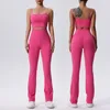 Al Yoga Suit Sport Bra+Leggings Dames ondergoedtank Fitness Run Train Schok-absorberende dunne schouderbanden verzamelde vest Micro Flav Expared Heatpants met zakken
