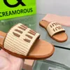 Designer tofflor kvinnor sandaler flatsula utomhus strandfest skor sommar solid mjuk sula sandaler platt flip flops