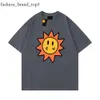 T -koszulka mężczyzn projektant Drawdrew T Shirt Smiley Sun Cards TEE Draw T Shirt Graphic Printing Tshirt Trend Letni Trend krótki rękaw Casualne koszule 5735