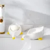 Réglez 1PC Plat de savon en forme de savon de canard jaune 1pc