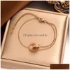 Bracelets de charme créateur de mode classique 4 / quatre feuilles de bijoux de trèfle en or pour femmes chaîne élégante bijourie cadeau sans drop délivre dheff