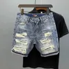 Élégant trou de trou de trou de trou de jean d'été pour hommes grattés en jean respirant short masculin 5 points pantalon 240428