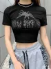 Tshirt pour femmes 2000S Centre commercial esthétique Gothic egirl gothique rétro Tshirt y2k grenge crop top top indépendant graphiquement imprimée à manches courtes