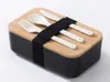 Bento scatole pranzo portatile a microonde a microonde in legno isolante scrivania da ufficio in stile giapponese sushi q240427
