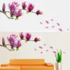 Autocollants muraux magnolia fleur maison maison autocollant décor mural décale amovible amovible de haute qualité vivante