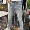 Jeans masculinos Vintage Luxo KPOP 2024 Casual Slim Jeans Spring e Autumn Ripped Style Streng