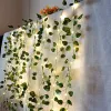 Dekorationer 10m 100ed Solar String Fairy Lights Outdoor Waterproof Ivy Lights Led Artificial Maple Leaf Christmas for Garden Decoration