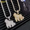 Nieuw modeontwerp Iced Out Cute 3d Gorilla Charms 925 Sterling Silver Custom Moissanite Hip Hop PendantDesigner sieraden