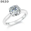 Pierścienie opaski Dezo Moissanite Women Pierdzieżę zaręczynową Solid 925 Sterlsilver Okrągły cięcie Soitaire Weddrvvs D Color Gra Certyfikat J240429