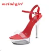 McLubgirl Crystal Show Stripper Tacchi piattaforme di scarpe trasparenti Sandali Alti Scarpe da sposa trasparente LFD 240424