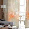 Gardin abstrakt modern konst av blomma oljemålning voile ren gardiner vardagsrum fönster tyll sovrum draperar heminredning