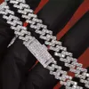 Feiner Schmuck hervorragende vereisere kubanische Halskette Top -Qualität Hip Hop 925 Splitter Moissanit Diamond Kubanische Kette Halskette