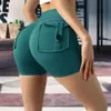 Vaste kleurzakken yoga shorts ruches brede tailleband naadloze vrouwen hoge taille heup heup gym shorts Activewear 240429