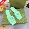 2024 Interlocking Designer Summer Shoes Slippers Jelly Rubber Hollowed out Slides Sandals Flat Heels Flip Flops Fabric Floral Sandale Mules claquettes womens