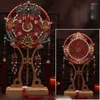 Dekorativa figurer Kinesiska handgjorda broderade Tuanfan Bröllopspografi Tillbehör Retro Dubbelsidig fläkt hem med Tassellf556