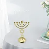 Świece Hanukkah Menorahs Uchwyt 7 Wysokość gałęzi o szerokości 21 cm Solidna baza na stół modlitewny lub centralny punkt biurka