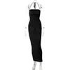 Casual Dresses Sexy Long Shoulder Strap Open Back Backless Bodycon Maxi Dress Women Sleeveless Halter Skinny Club Party Vestidos