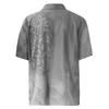 Camicie casual da uomo Shirt a maniche corte Street Street Abbattini con stampa a bottone in cotone Linence per uomini Vintage Vaccation Blouse M-3XL