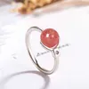 Обручальные кольца Уникальный набор темперамента с цирконом кольцо простое отверстие для женщин сладкое розовое христаллическое кольцо Стриберри в лесу